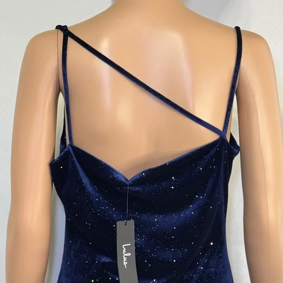 Lulu’s Starry Night Blue Velvet Dress Size Small NWT - Picture 3 of 10